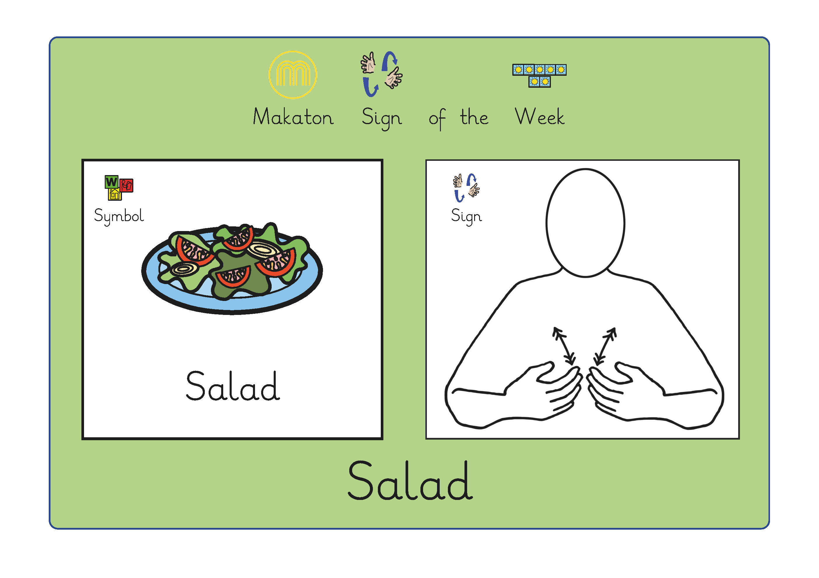 Sign of the Week Display   Salad